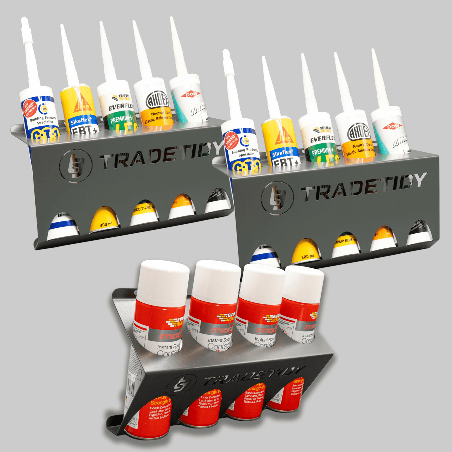 2 x Sealant Tube Holder & 1 x Aerosol Can Holder Pack