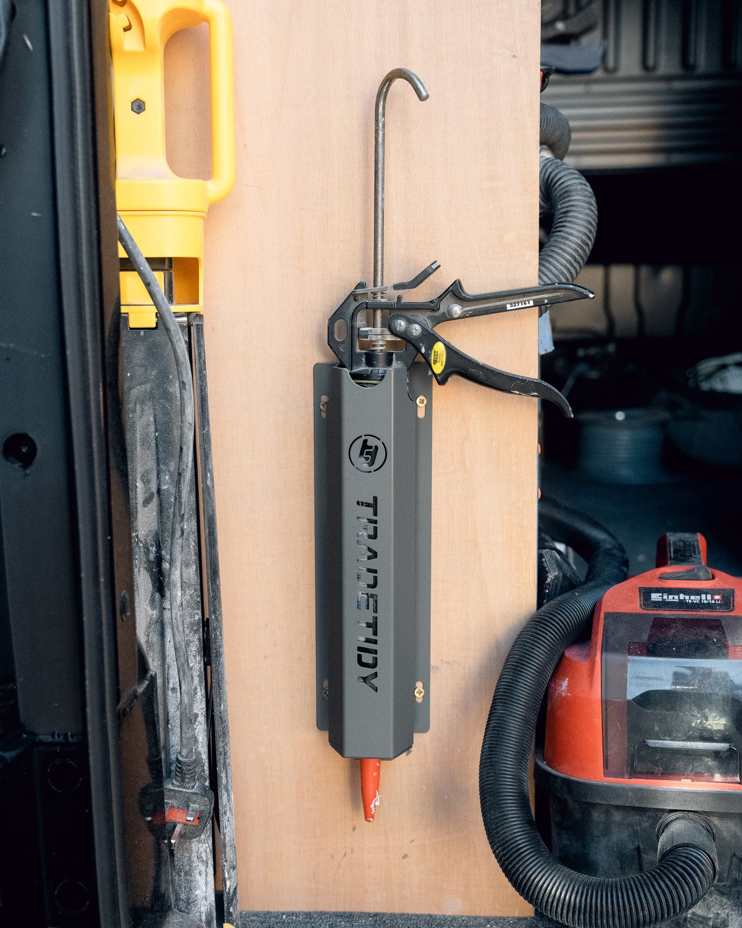TradeTidy Silicone & Mastic Gun Holder – Heavy-Duty Wall/Van Mount | Made in UK