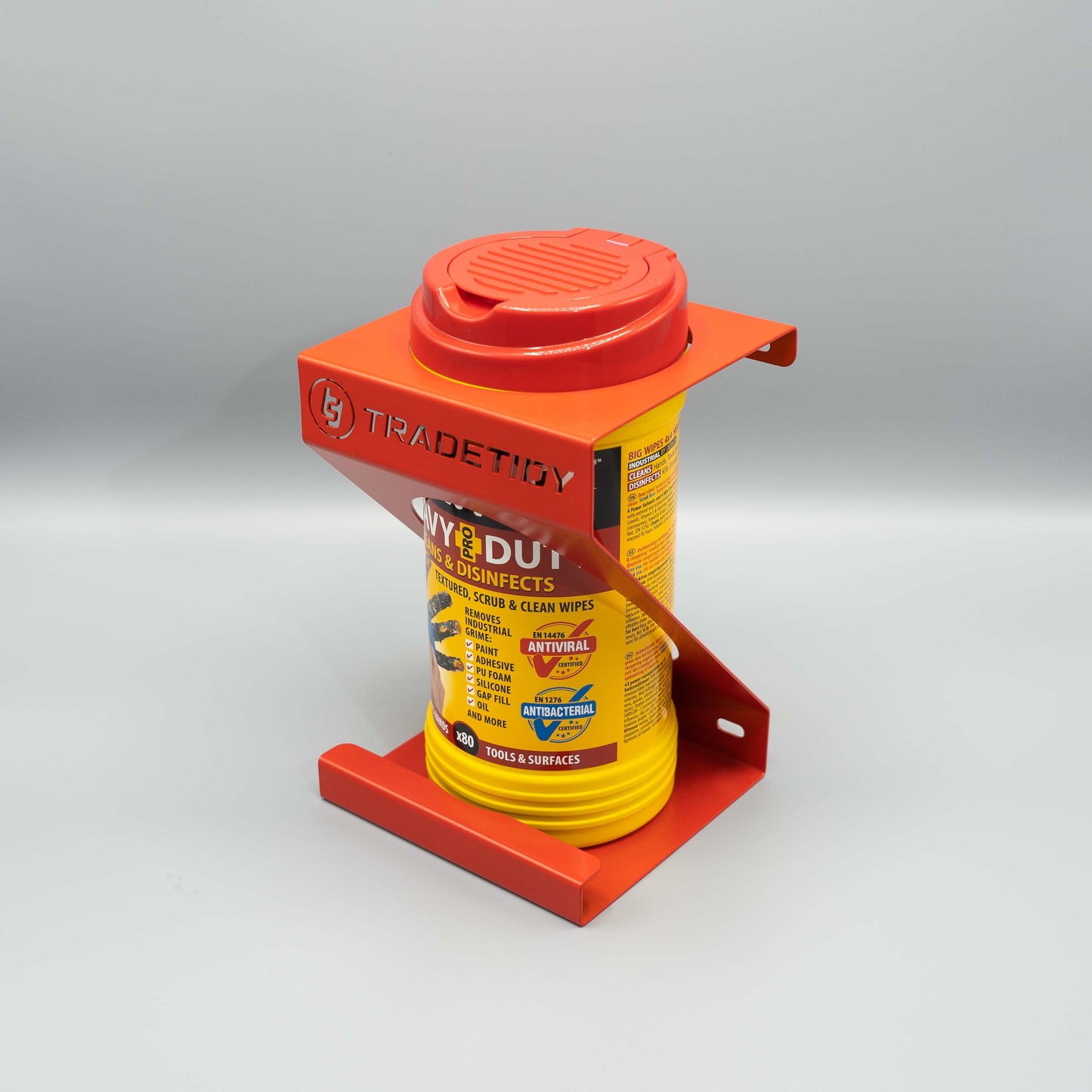 TradeTidy Wipes Holder – Heavy-Duty Steel Wall/Van Mount for Wipe Tubs | UK-Made