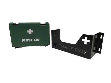 TradeTidy First Aid Kit + Steel Holder — UK-made powder-coated steel, for vans and workshops (view 3)
