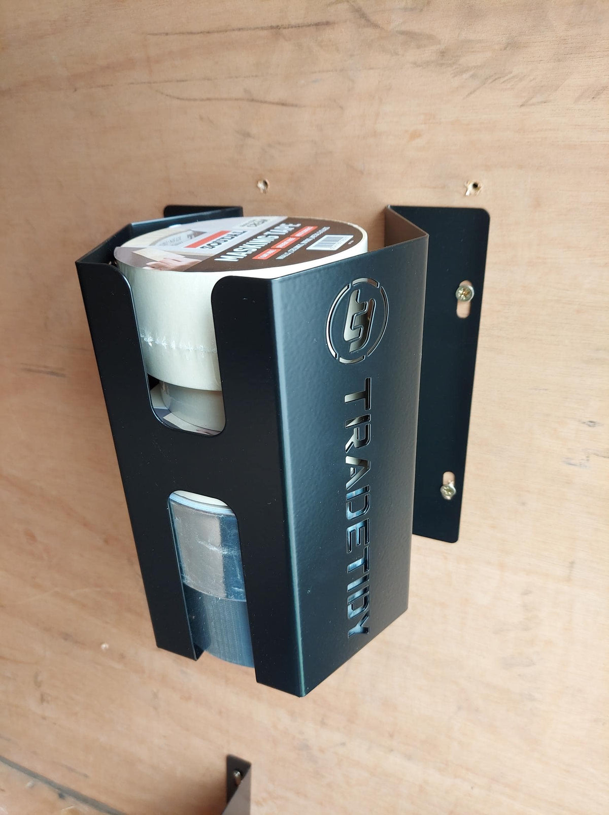 TradeTidy Adhesive Tape Holder for vans and workshops - UK-made powder-coated steel (view 6)