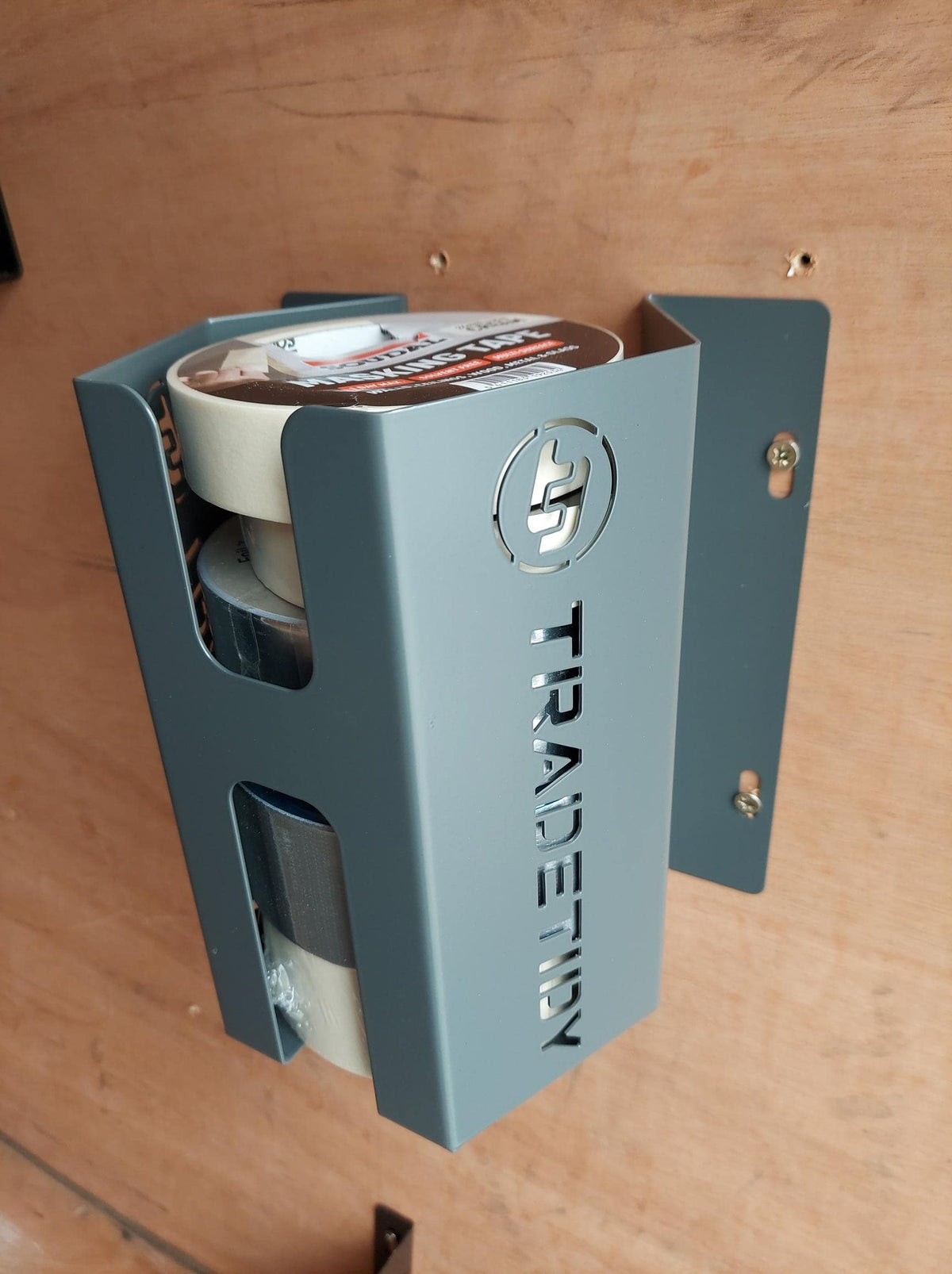 TradeTidy Adhesive Tape Holder for vans and workshops - UK-made powder-coated steel (view 7)