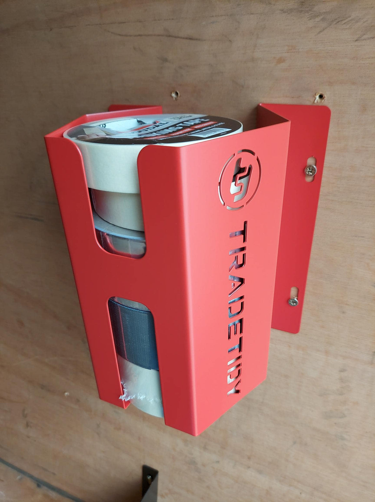 TradeTidy Adhesive Tape Holder for vans and workshops - UK-made powder-coated steel (view 5)