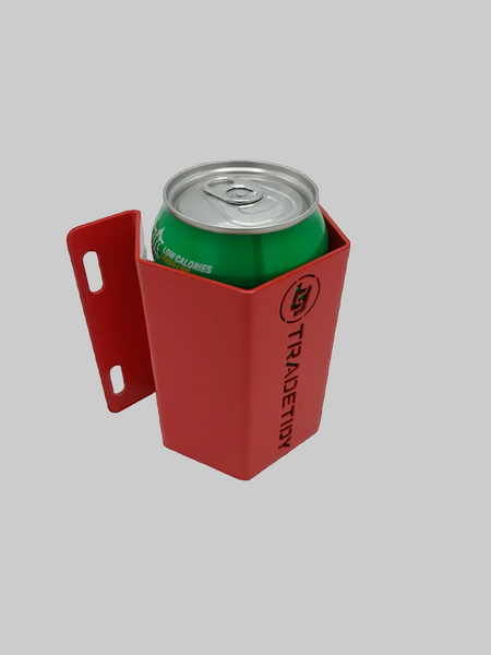 TradeTidy red Drinks Can Holder for vans and workshops - UK-made powder-coated steel
