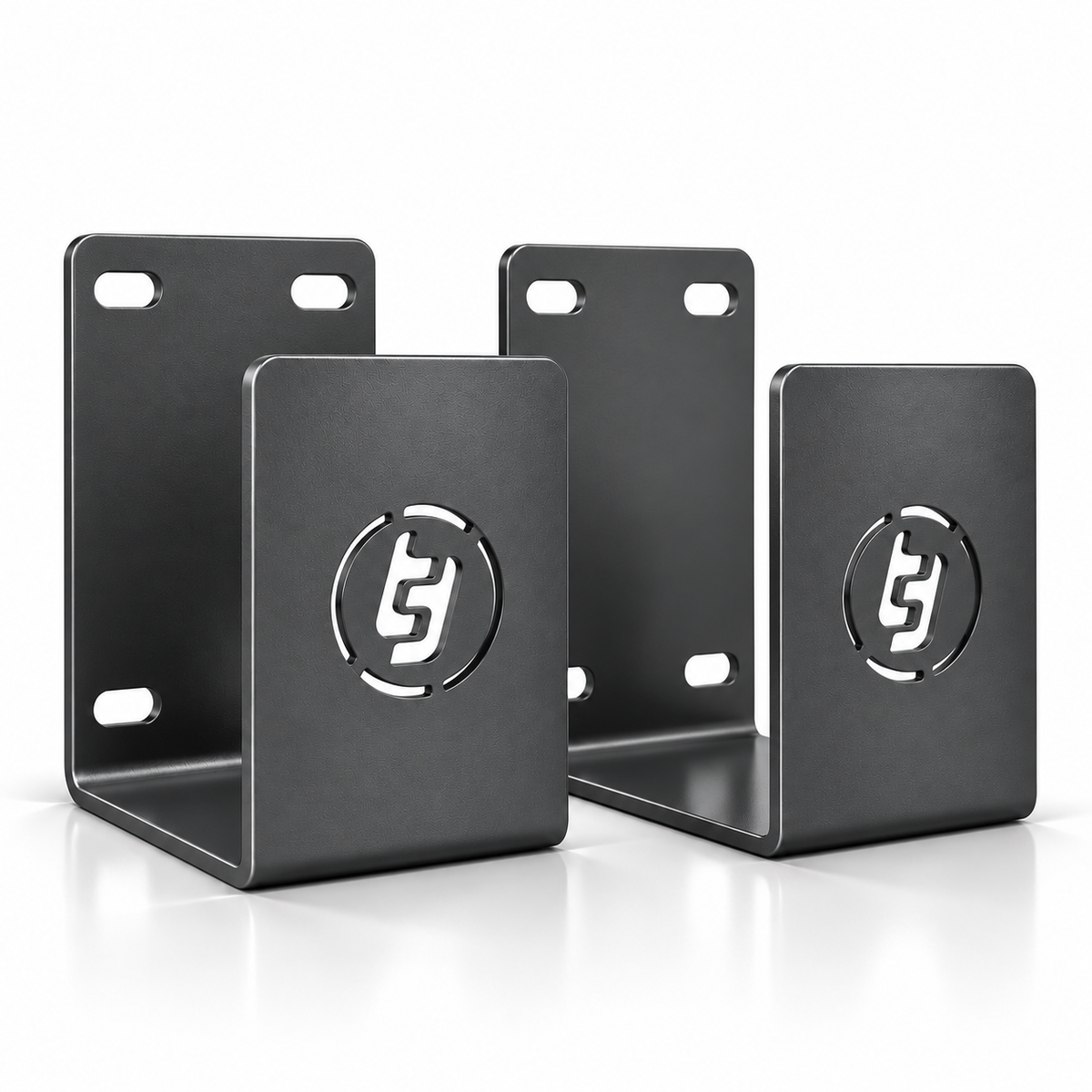 TradeTidy grey telescopic ladder brackets (pair) — 3mm steel L-brackets for van ladder storage
