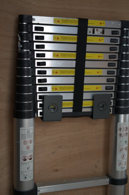 TradeTidy Ladder Brackets for Telescopic Ladders (Pair) for vans and workshops - UK-made powder-coated steel