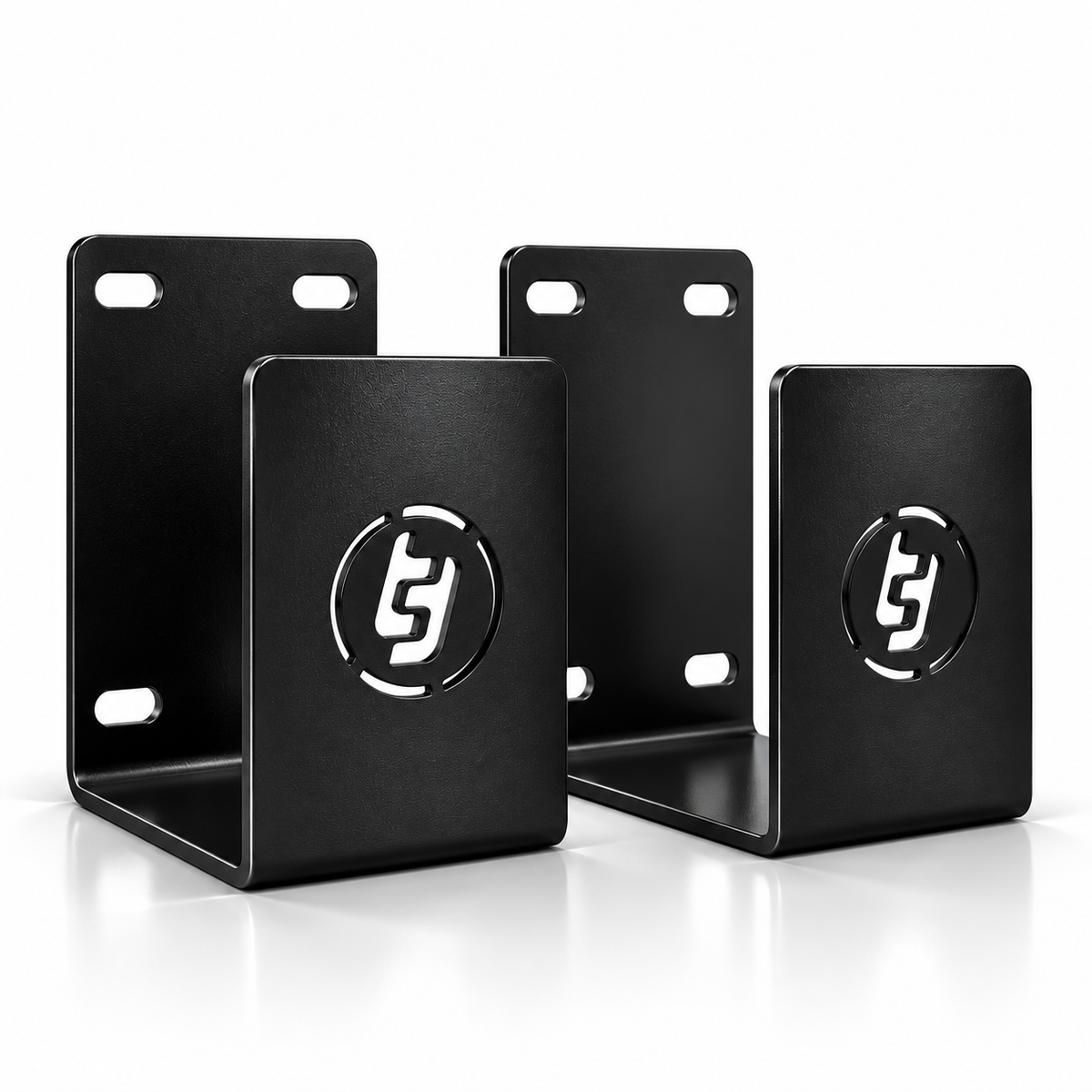 TradeTidy black telescopic ladder brackets (pair) — 3mm steel L-brackets for van ladder storage