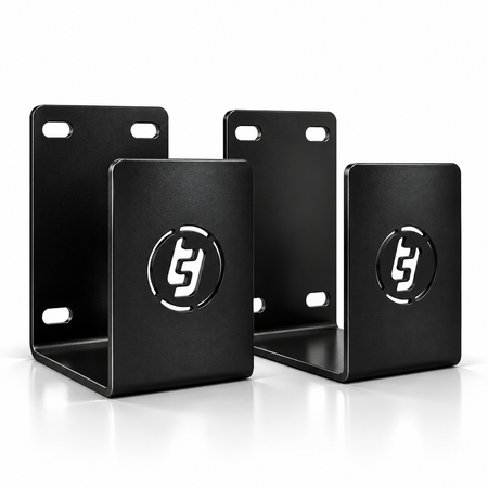 TradeTidy black telescopic ladder brackets (pair) — 3mm steel L-brackets for van ladder storage
