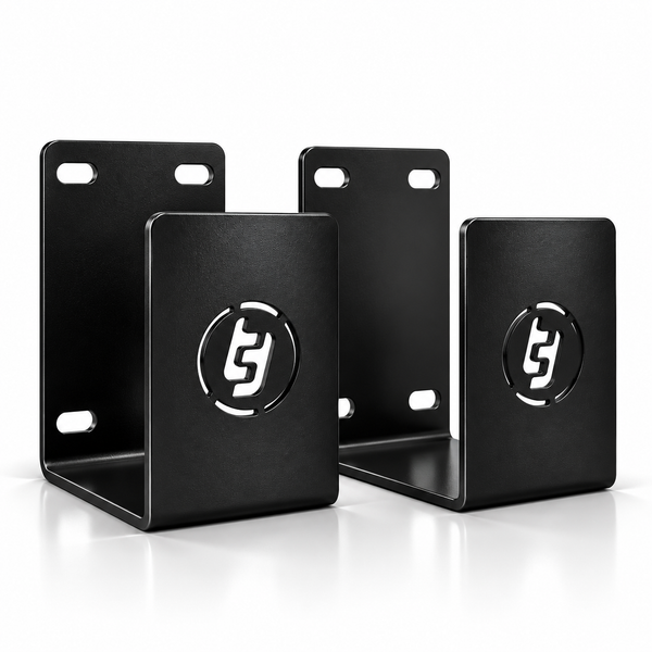 Telescopic Ladder Brackets (Pair) — Van Storage, 3mm Steel — Black