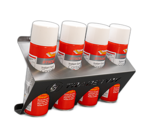 Large Aerosol Can Holder (68mm Cans) — Holds 4 Custom-Filled Cans, for Vans — Grey
