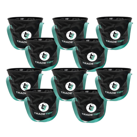 TradeTidy Collapsible Bucket 20L — packs flat, durable PVC, for trades, vans and sites