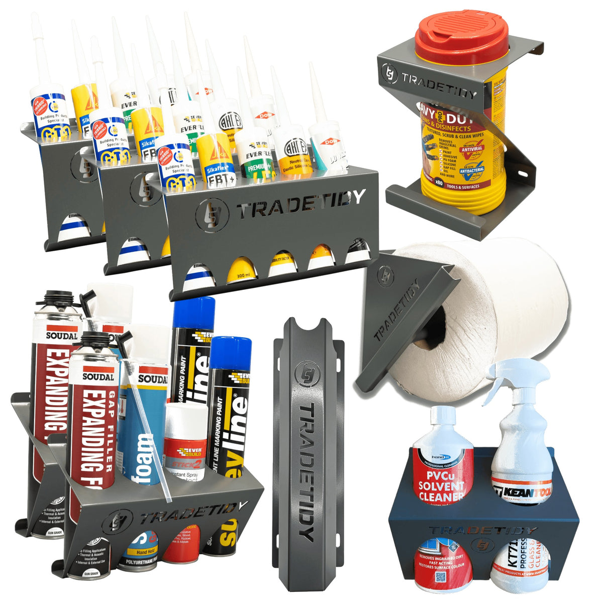 TradeTidy grey Window Fitters Van Storage Bundle — 8-piece UK-made powder-coated steel kit