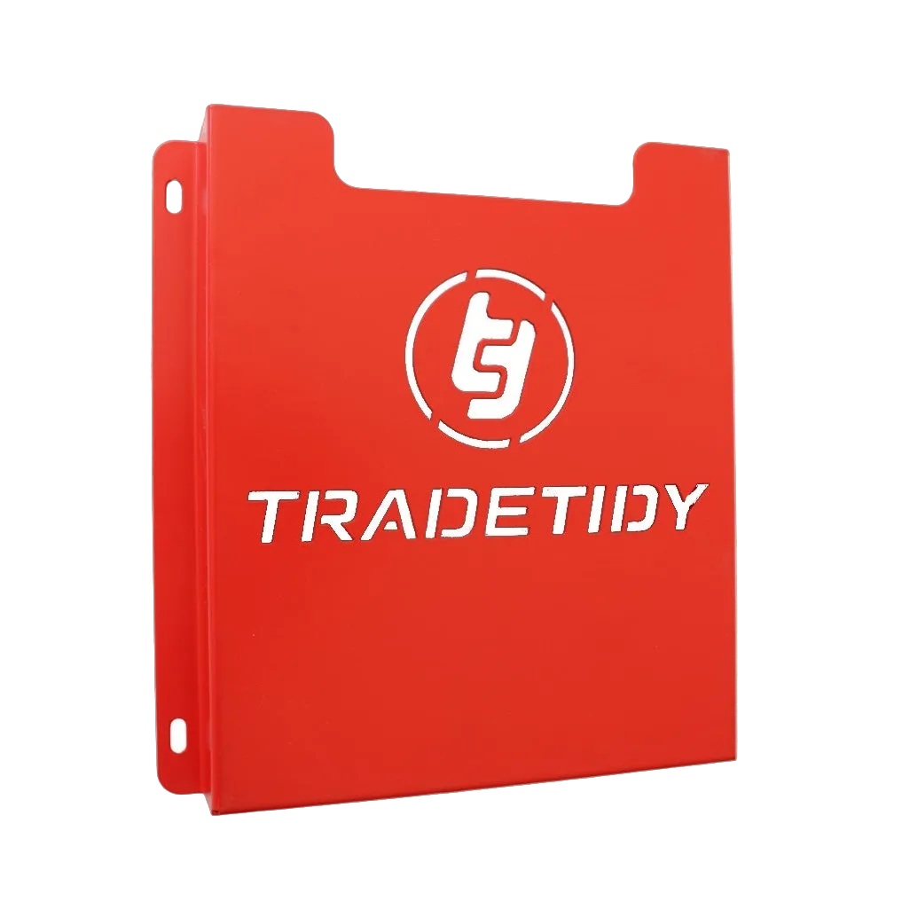 TradeTidy red Van Document Holder for A4 job sheets and paperwork — UK-made powder-coated steel
