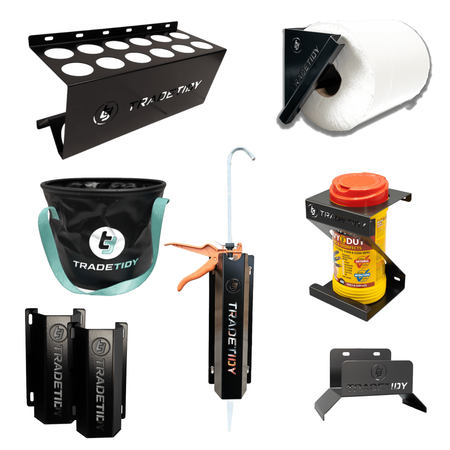 TradeTidy black Plumbers Van Storage Bundle — 7-piece UK-made powder-coated steel kit for plumbers