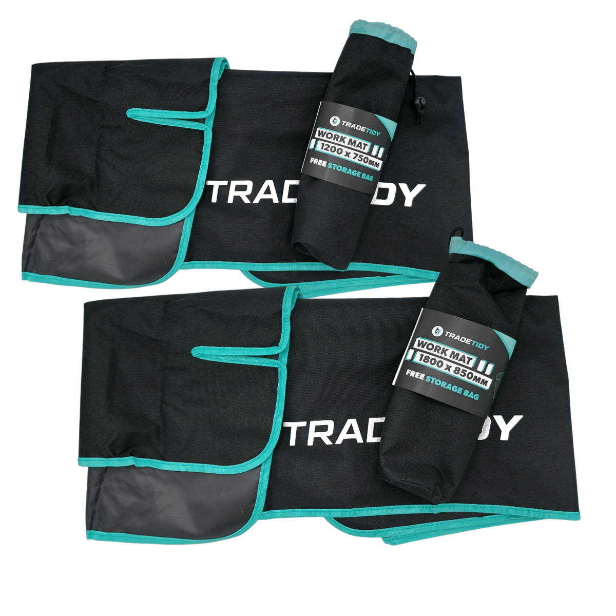TradeTidy Trade Work Mat Twin Pack (Small + Medium) — anti-slip, waterproof floor protection