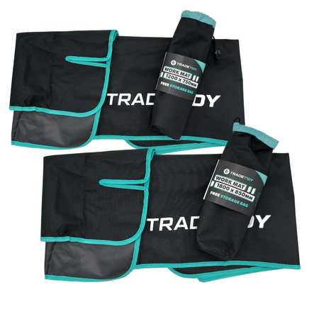 TradeTidy Trade Work Mat Twin Pack (Small + Medium) — anti-slip, waterproof floor protection