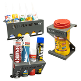 TradeTidy grey Silicone, Aerosol & Wipes Holder 3-pack van storage set — UK-made powder-coated steel
