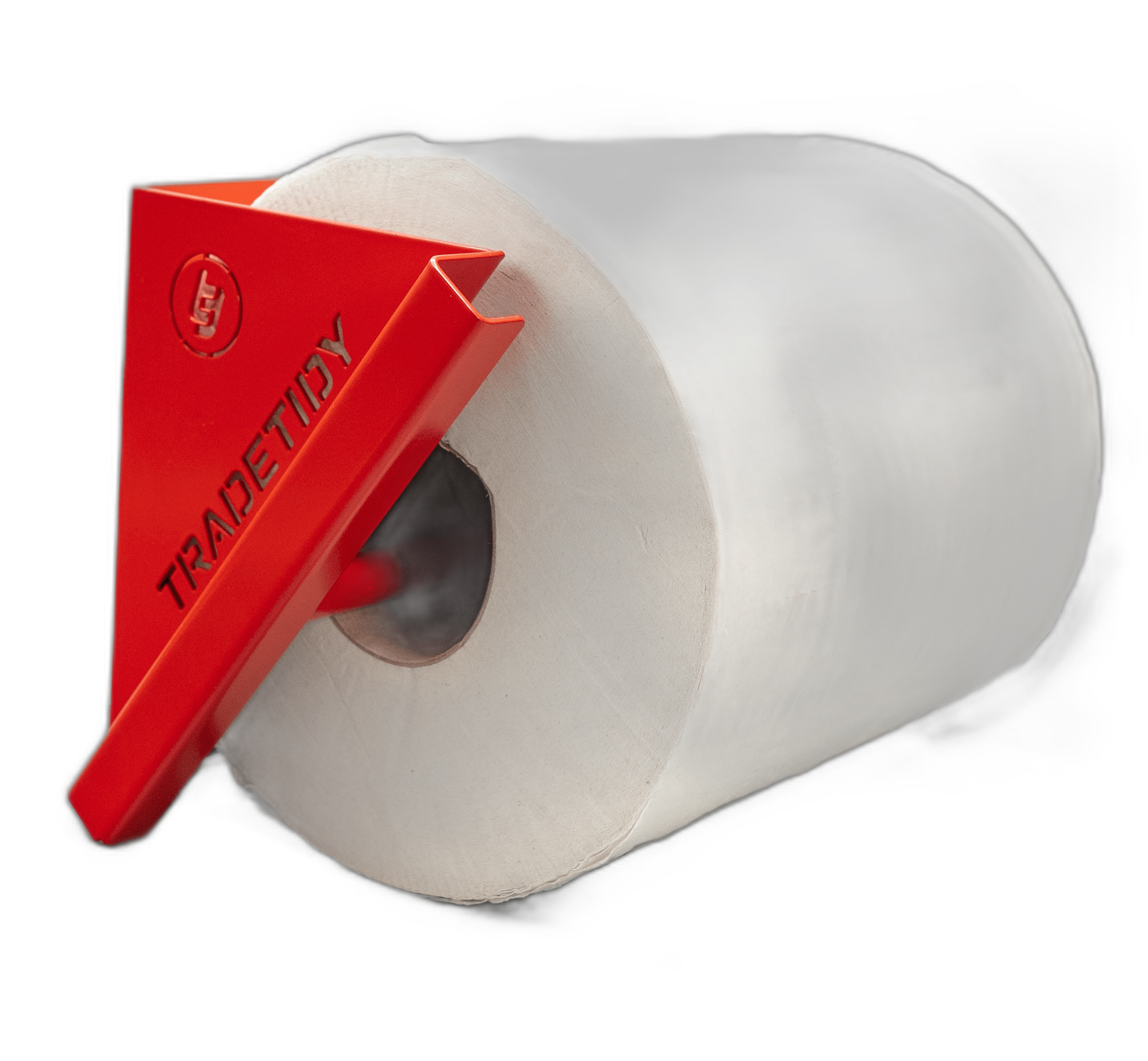 TradeTidy red Paper Roll Holder for 200mm blue and white rolls — UK-made powder-coated steel for vans and workshops