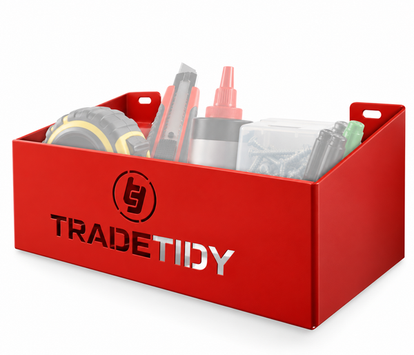 Storage Tray 250mm — Van & Workshop Steel Tray — Red