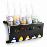 TradeTidy black Silicone & Mastic Tube Holder holding five sealant tubes - UK-made powder-coated steel for vans and workshops