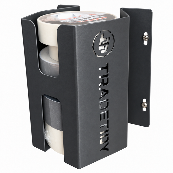 Adhesive Tape Holder — Holds 4 Rolls, for Vans & Workshops — Grey