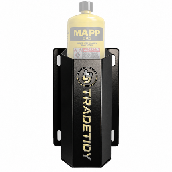 Propane / MAPP Gas Can Holder — for Vans & Workshops — Black