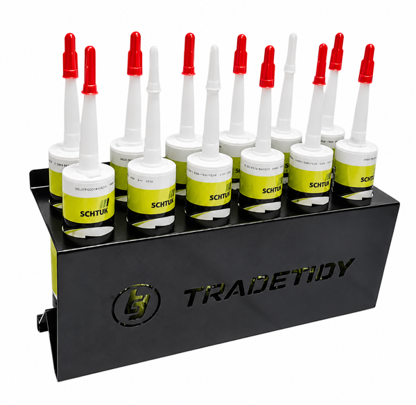 12-Tube Silicone & Sealant Holder — for Vans & Workshops — Black