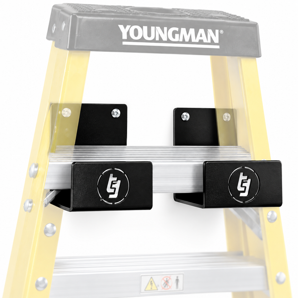 Ladder Brackets (Pair) — Van & Workshop Ladder Storage — Black