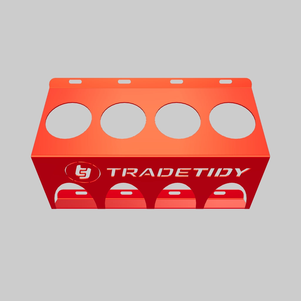 TradeTidy red Spray & Aerosol Can Holder for vans and workshops — UK-made powder-coated steel