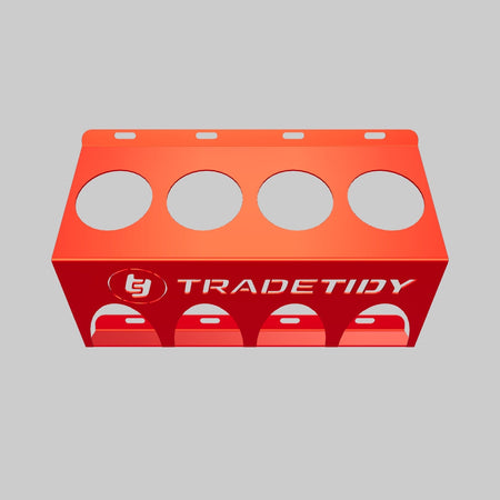 TradeTidy red Spray & Aerosol Can Holder for vans and workshops — UK-made powder-coated steel