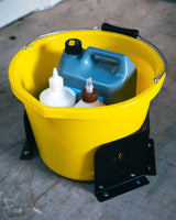 TradeTidy - Yellow Bucket Secured by a Black Bucket Brackets